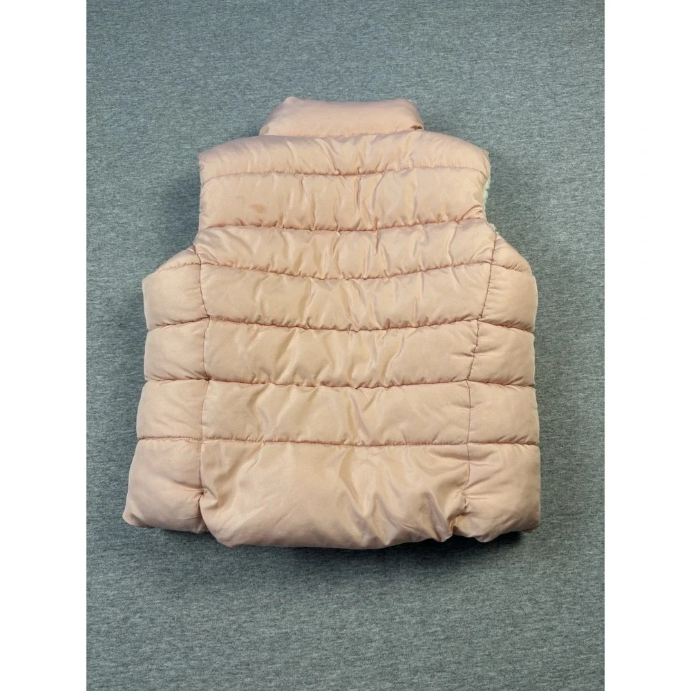 GAP KIDS GIRLS PUFFER VEST SHERPA LINING LIGHT PINK Size Small Regular